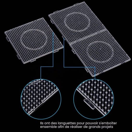 Et sæt med 4 store gennemsigtige perforerede paneler (5 mm)