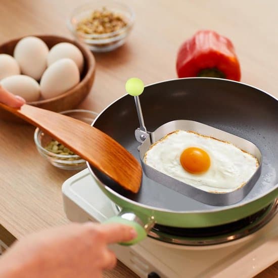 Rektangulær non-stick ægge- og pandekagepande i rustfrit stål til camping