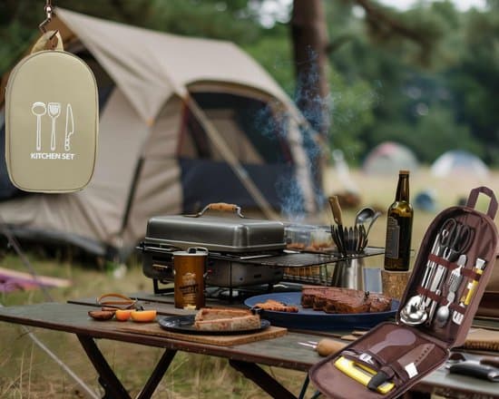 Kaffebrun resväska för campingköksutrustning och redskap