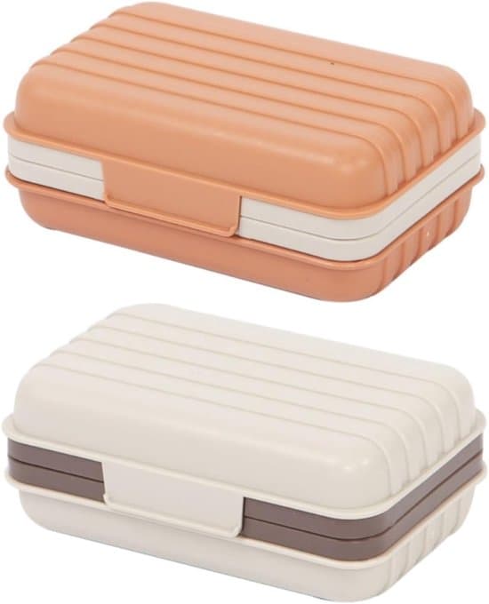 2-pack bärbar resetvålkopp - läckagesäker - med lock
