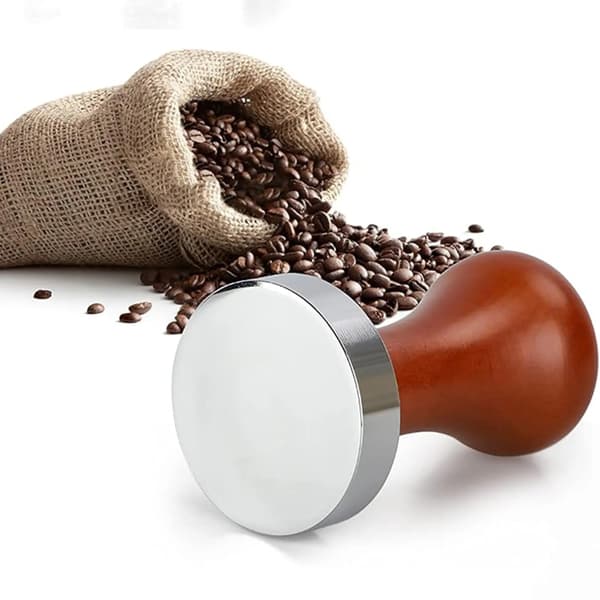 51 mm kaffetamper sæt, inklusive tamper måtte og designer kaffetamper.