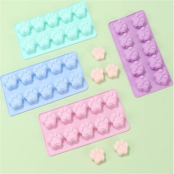 2-pak silikone hundepoteforme, chokolade slik geléforme