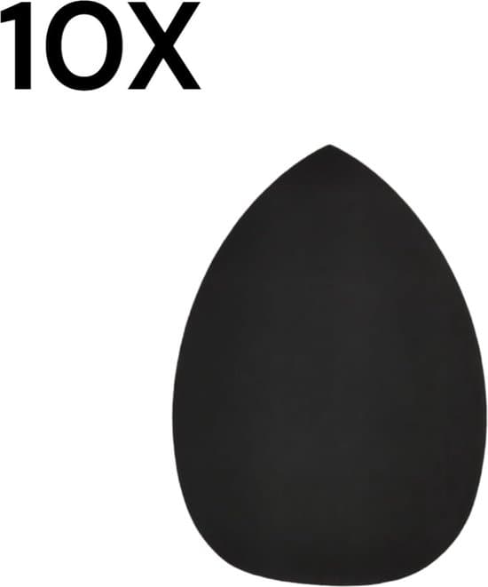 10-pak makeup-svampe - Beauty Sponge - Makeup-svamp - Dråbeform - Sort