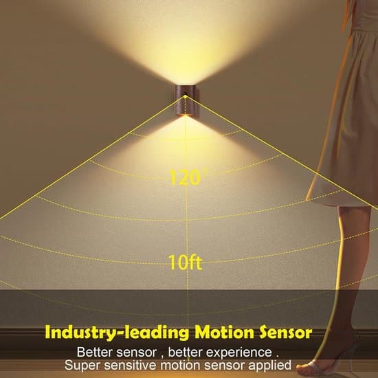 2-pack smarta sensor-trappbelysningar, uppladdningsbara, 2700K varmvitt ljus, valnötsträfärg, för hallar och sovrum