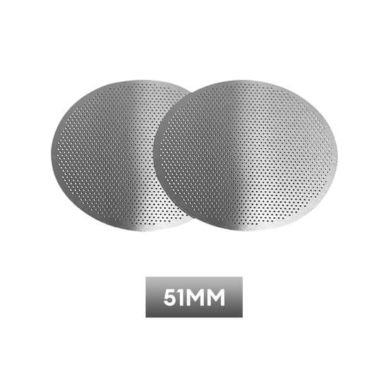 Kaffefilter i rustfrit stålnet, velegnet til kaffemaskinetilbehør, 51 mm/2-pak