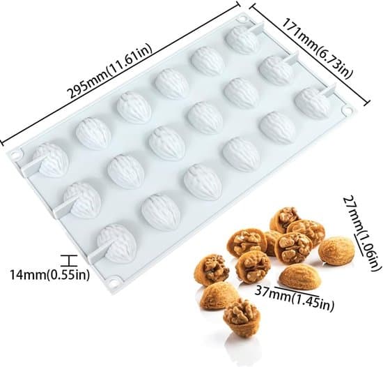 Silikone bageforme til fremstilling af chokolade, kager, gelé, nødder