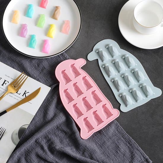 Pieces Penguin Silicone Ice Cube Tray - 11 Compartments Cute Ice Maker for Drinks & Pastries