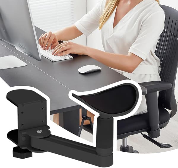 Computerbord armlæn og albuestøtter - Ergonomisk - Sort