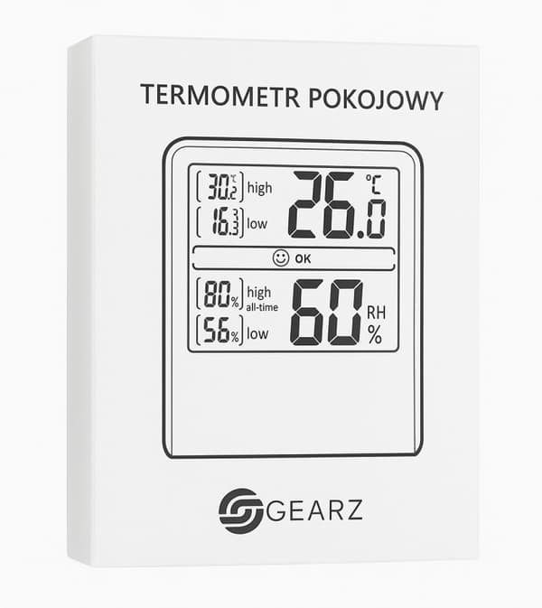 Trådlös elektronisk inomhustermometer med hygrometer (vit)