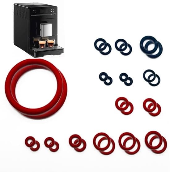 O-ringe sæt med 30 til kaffemaskiner, egnet til bryggegruppe, dampventil og drænventil, holdbart silikonemateriale