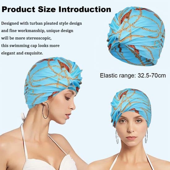 Elastisk badehætte, badehætte i polyesterstof, poolbadehætte, unisex badehætte, velegnet til personer med langt hår, badehætte til langt hår