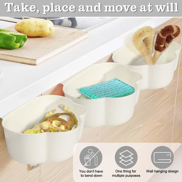 Hängande sopkorgar (vit) 3-pack