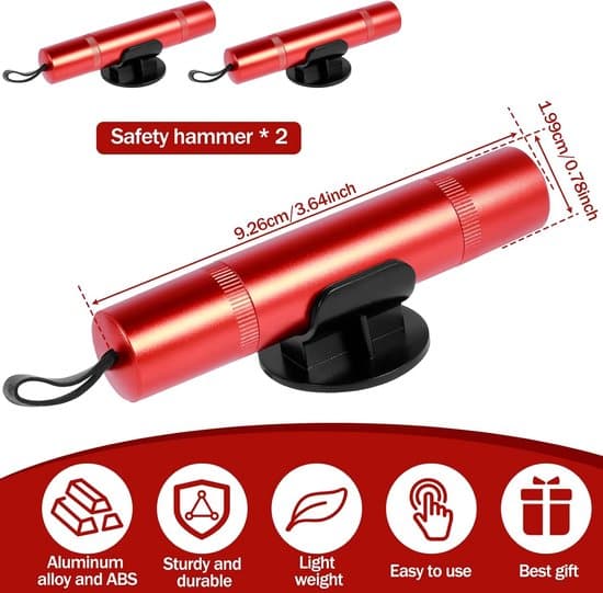 Fönsterkrossare, Bilsäkerhetshammare, 2-pack, Röd