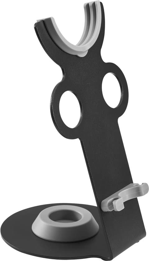 Hårtorkshållare - Hårtorksställ - Badrumsorganisatör - Magnetisk montering - 25,5 cm bred - Svart