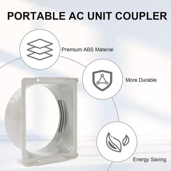 Bærbar AC-drænslangekobling 5,9 tommer Aircondition-udluftningsrørforbindelse Bærbar Aircondition-interfaceadapter Tilbehørsdele (AA02)
