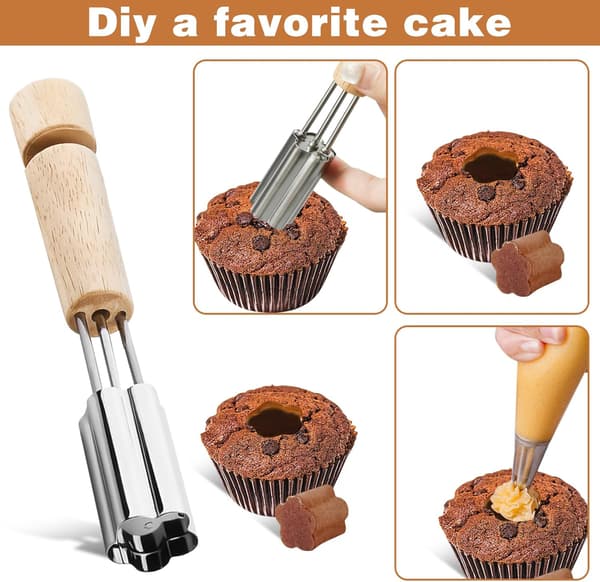 Cupcake fyldfjerner, rustfrit stål