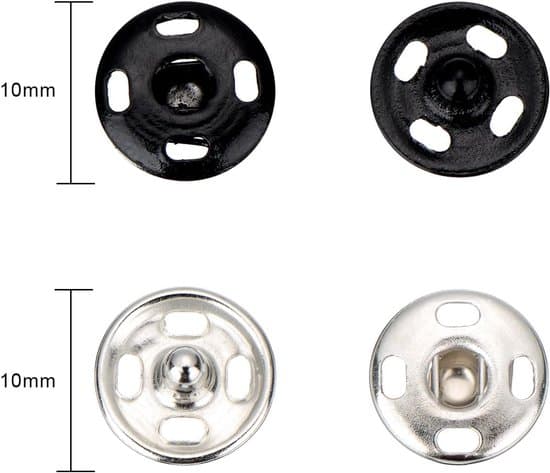 100-styks 1 cm sorte/hvide syknapper til håndværk/dekoration