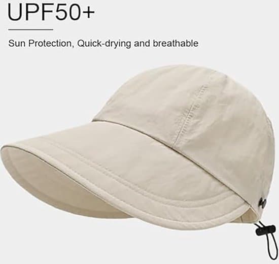 Hat, Dame Solhat, UPF50+, bred skygge, maskekrog