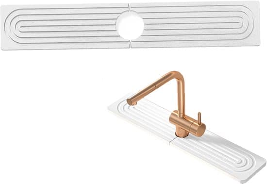 60x10x0.9 cm Vit Absorberande Matta av Kiselgur för Kran