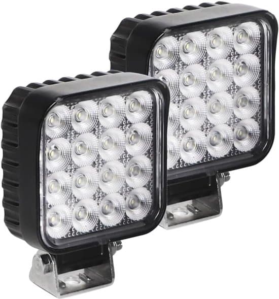 LED-arbejdslys - (kompatibel med 12V-50V) - egnet til både og andre køretøjer - sort.