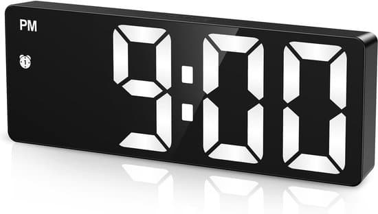 Digital väckarklocka, stor LED-display, USB/batteri, röststyrning