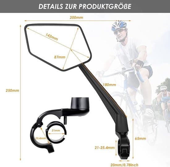 360° justerbart venstre-side E-cykel & cykel bakspejl
