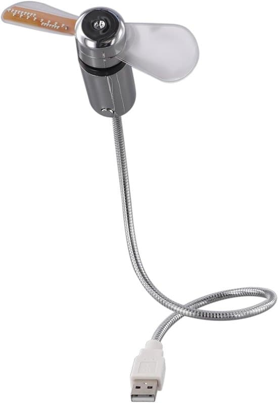 Bærbar USB Mini Computer Ur Ventilator med LED Tidsvisning