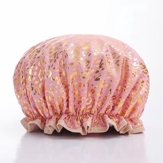 Badehætte/Badehætte/Fuldhovedbadehætte/Afro Badehætte - Pink Guld Leopardprint