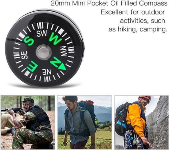 Minikompasser - Set om 12 stycken - Oljefyllda - Vandring, camping, utomhus.