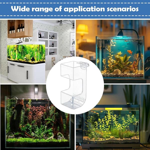 Akvariefoderautomat, Gennemsigtig Foderbeholder, Spildfri Fiskefoderdispenser Skål, til Akvarium, Rejer, Kampfisk