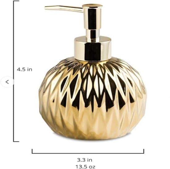 Moderne guld keramisk sæbedispenser, velegnet til badeværelser og køkkener.
