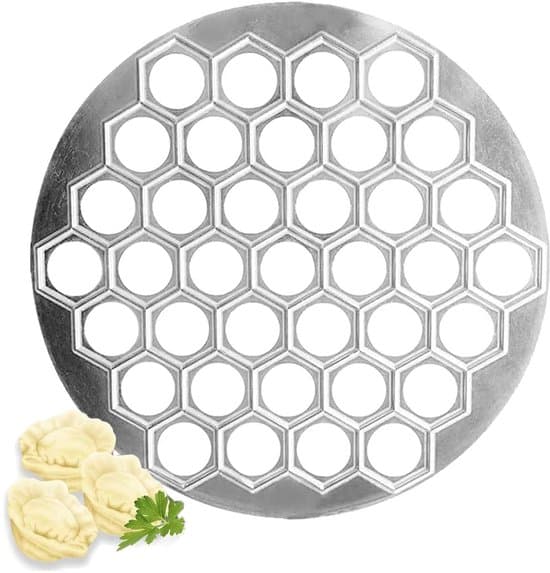 Dumpling Maker - Aluminiumslegering - 25 cm Diameter - 37 Huller - Hurtig og Nem Forberedelse - Perfekt Form - Dumpling Form