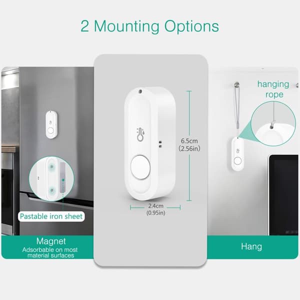 Bluetooth-ansluten väderstation (2-pack), Bluetooth-sensor för termometer och hygrometer, trådlös sensor, termometer, hygrometer