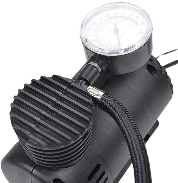 Bärbar luftkompressor - 12V DC - med tryckmätare