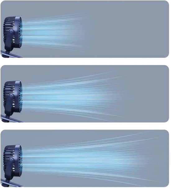 Sort USB Mini Bordklemmeventilator med 3 Hastigheder