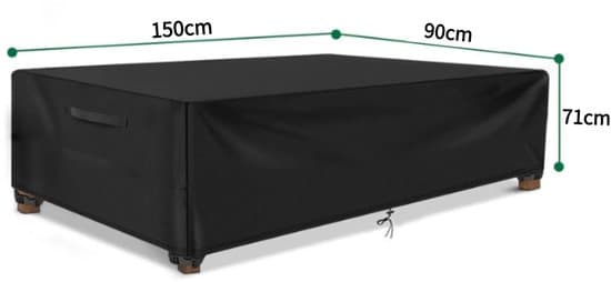 150x90x71cm Sort Vandtæt UV-resistent Havemøbelovertræk til Udendørsbrug