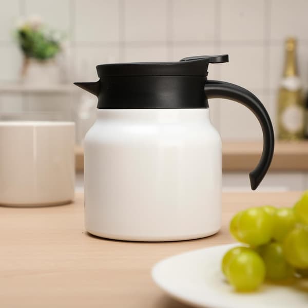2-pak isolerede kaffekander 800 ml små vakuumisolerede tekander i rustfrit stål mælkedispensere hvide