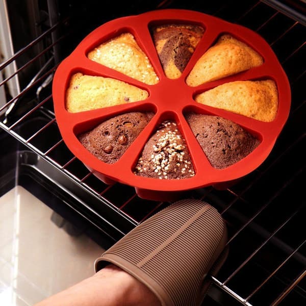 Triangulär Non-Stick 8-Håls Silikonform för Majsbrödsmuffins