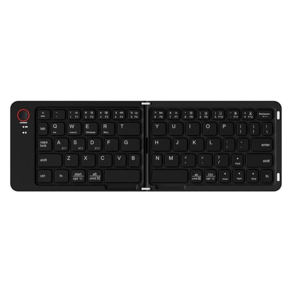 Vikbart trådlöst Bluetooth-tangentbord: Bärbart vikbart resetangentbord för iPhone, iPad, Mac, Android, Windows och iOS (svart)