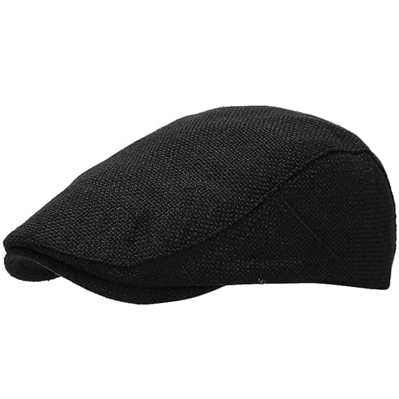 Unisex retro fladtop baret, afslappet malerhat - sort