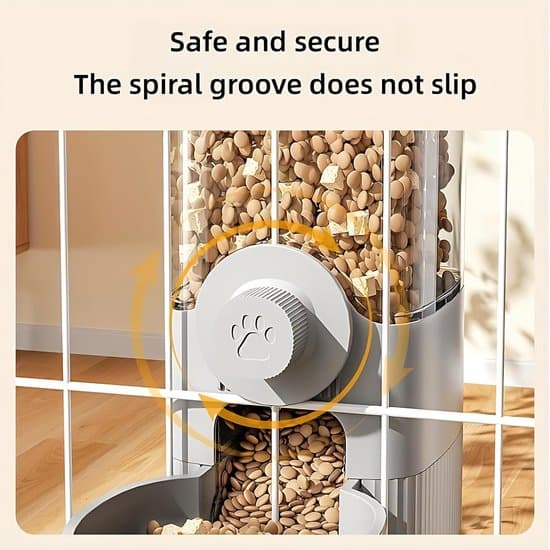 Automatisk Foder- och Vattendispenser Set Kanin-Marsvin Hängande Gravitation 1200ml Grå