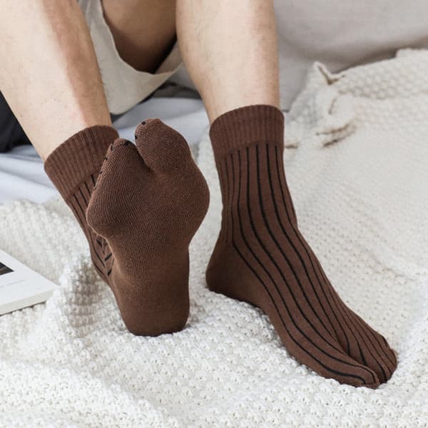 Dubbelpack unisex ankelstrumpor i bomullsstretch, vardagssandaler - brun