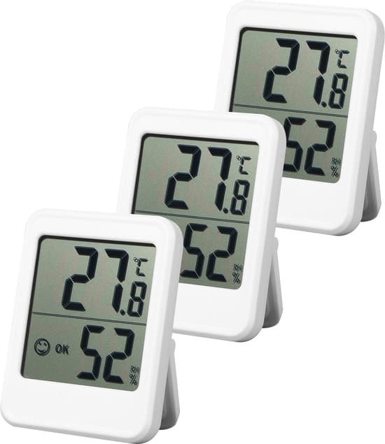 3-pack digital mini-termometer och hygrometer med komfortnivåindikator
