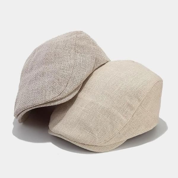 Unisex retro fladtop baret, afslappet malerhat - sort