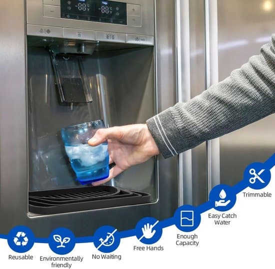 Droppbricka för vattendispenser - Halkfri rektangulär silikonmatta - Klippbar droppbricka - För avlopp - Grå 20 cm