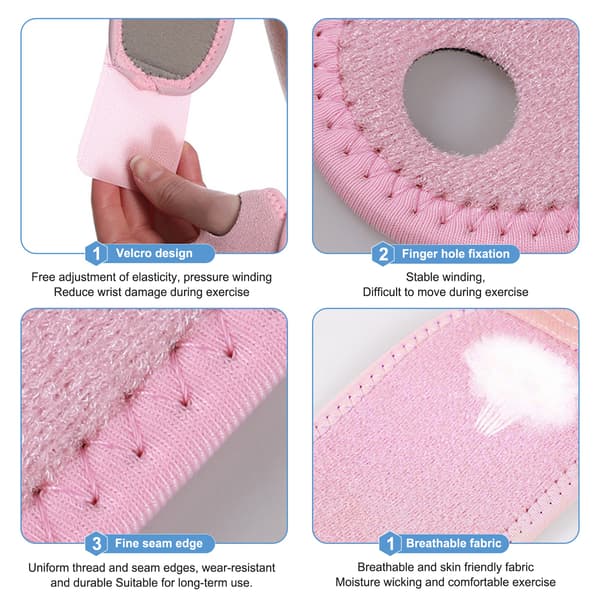 Karpaltunnelsyndrom handledsstöd, handledsstöd, handledsskena, handskydd, rosa, 2-pack