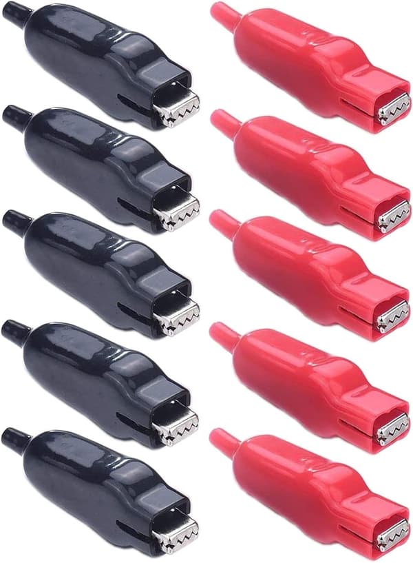 10-pack isolerande krokodilklämmor, 20A testklämma