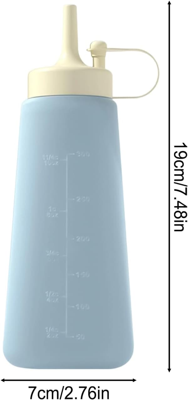 2 klämflaskor, 300 ml bärbara påfyllningsbara, salladsdressingflaskor, för honung, såser, för restaurang, matlagning, matlagning, blå
