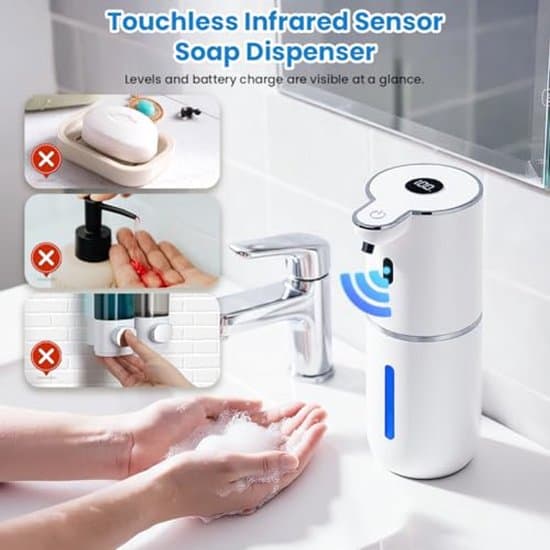 Automatisk sæbedispenser - Digitalt display med sensor - 380 ml kapacitet