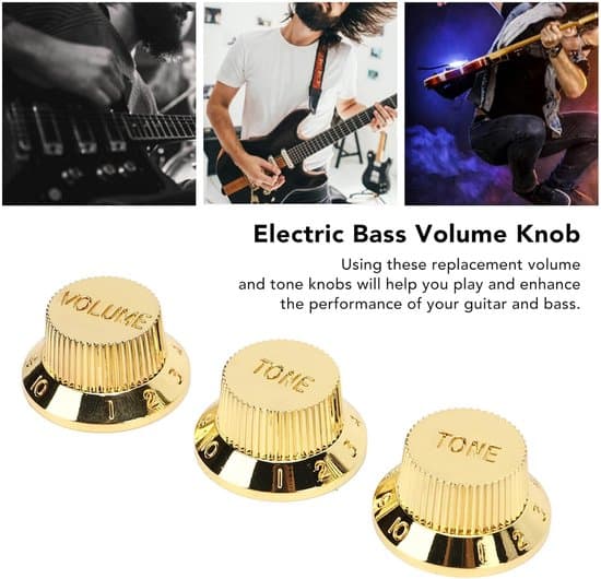 Volymratt för elbas, Potentiometerratt, Gitarrratt, 3-pack plast 2T1V-rattar, Tonkontroll (Guld)